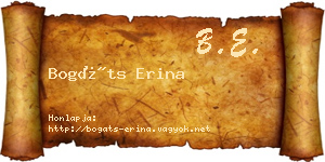 Bogáts Erina névjegykártya